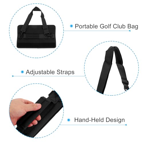 PATIKIL Lightweight Carry Bag, Mini Golf Club Bag with Adjustable Strap for Men Women Golfer Pouch Driving Range Carrier Course Training Practice Case - color: Black