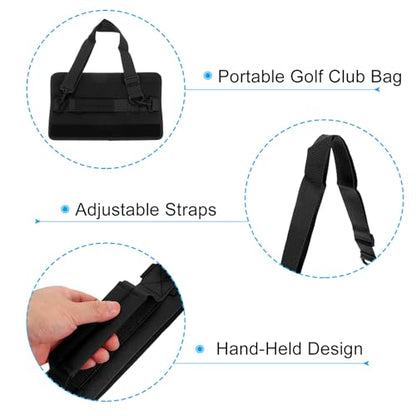 PATIKIL Lightweight Carry Bag, Mini Golf Club Bag with Adjustable Strap for Men Women Golfer Pouch Driving Range Carrier Course Training Practice Case - color: Black