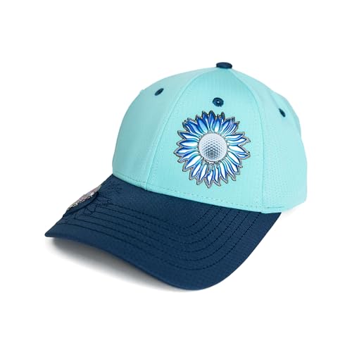 Ladies Adjustable Hats - Tee Holder with Tees & Bill Magnet with Ball Marker - 100% Custom Made - color: Lady Blue, style: Offset