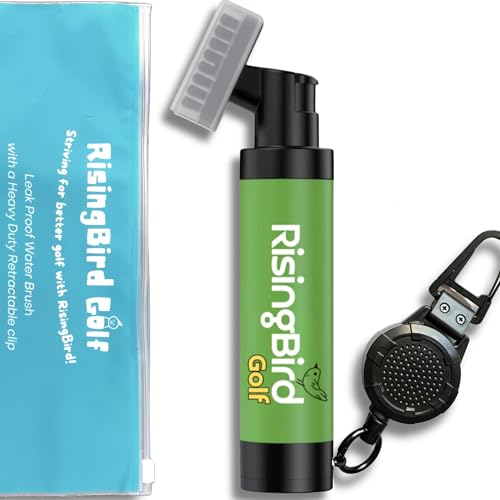 2025 Steel Wire Retractable Clip, Golf Brush, Golf Accessories, Golf Club Cleaner, Golf Water Brush, 5oz, Perfect Golf Gift for Men & Women, Golf Club Spray Brush, Golf Item, USA company (Green)