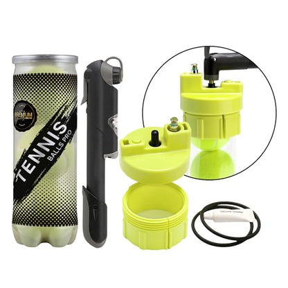 BALL RESCUER: Tennis Ball Pressurizer – Converts Compatible Tennis Ball Container into a 30 psi Ball Pressurizer & Extends Ball Life (Pump & Container not Included in Standard and Standard Plus) - size: With Pump & Ball Container