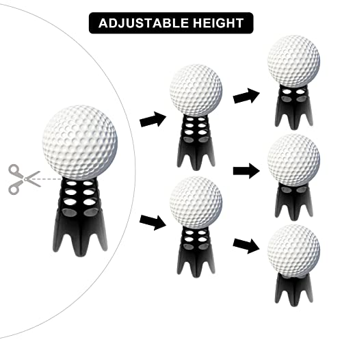Golf Simulator Tees, Plastic Indoor Golf Mat Tees Practice Turf and Driving Range Winter Golf Tees (18 Pcs) - color: Black