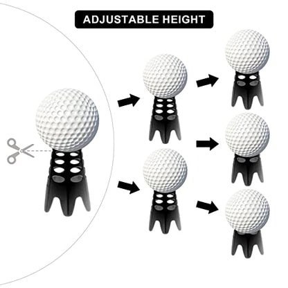 Golf Simulator Tees, Plastic Indoor Golf Mat Tees Practice Turf and Driving Range Winter Golf Tees (18 Pcs) - color: Black