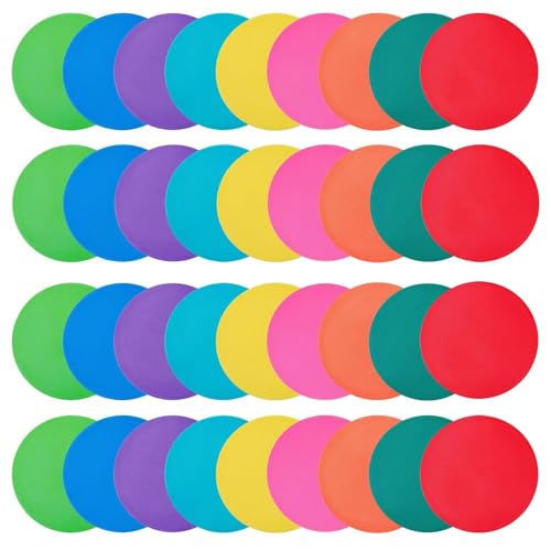 Spot Markers 4 Inch 9 Inch Non Slip Rubber Floor Markers Flat Field Cones Poly Dots for Classroom Dance Sports Soccer Basketball Speed Agility Training - style: 9inch 36pcs