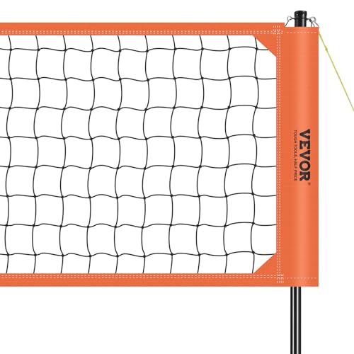 VEVOR Outdoor Portable Volleyball Net System, Adjustable Height Aluminum Poles, Professional Set with PVC Volleyball, Pump, Carrying Bag, Heavy Duty Net for Backyard, Beach, Lawn