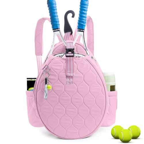 Quilted Tennis Bag for Women – Tennis Backpack & Crossbody Sling | Holds 2 Rackets or 3 Pickleball Paddles | Lightweight Badminton Racket Bag, Tennis Tote & Sports Backpack