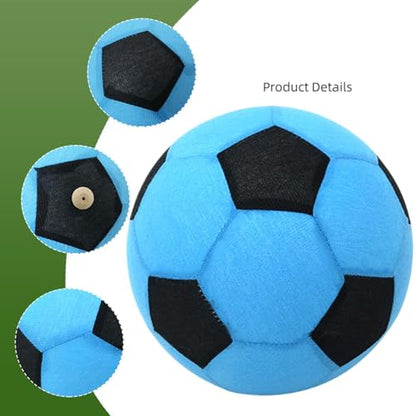 Inflatable Soft Football, Simulation Soccer Ball, 9.84 Inches Beach Toy with Leakproof, Elastic PVC Spheres, Indoor Play Toy with Bounce Design, Blow Up Football for Outdoor Use - color: Velvet Blue