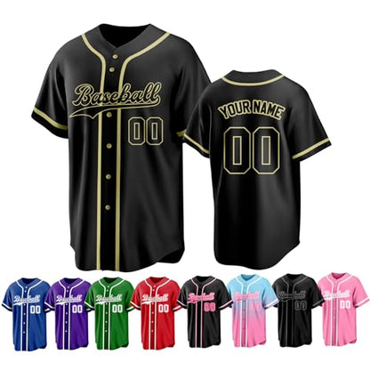 Custom Baseball Jersey Personalized Stitched Family Team Name Number Shirts Uniforms for Women Men Youth Kids - color: Black-01