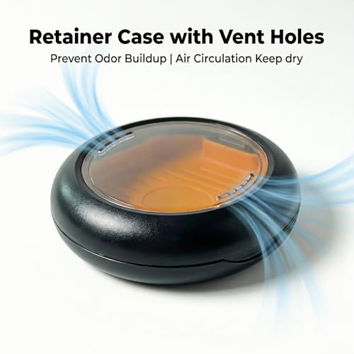 Retainer Case with Vent Holes, Large Retainer Case for Aligner, Magnetic Retainer Holder Case with Removable Tray, Dental Retainer Case for Night Guard Mouth Guard Travel - color: Black