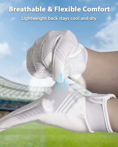 RIGWARL Football Gloves Adult Men, Youth Kids Football Gloves with Super Sticky Grip, Receiver Glove Best Gift for Adult Youth Kids Boys 8-12