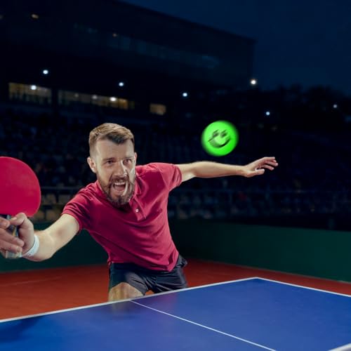 Soulchen 36 Pcs Glow in The Dark Table Tennis Balls 40mm Lighted Table Tennis Ball Luminous Green Neon Ball for Outdoor Practice Night Party Decor Sports Activities Party Favor Goodie Bag Gift