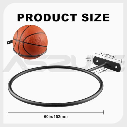 6Pack Basketball Wall Mount Bulk Ball Holder Wall Mount Storage Display Universal Ball Rack Metal Black Rack Holder Space Saver for Basketball Football Volleyball Soccer - size: 6Pack, style: Style-1