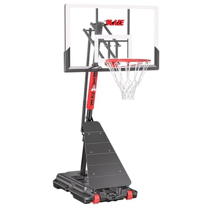 Basketball Hoop Outdoor 5.3-10ft Height Adjustable Portable Basketball Goal System with 45 Inch Shatterproof Backboard for All Ages in Backyard/Driveway/Indoor
