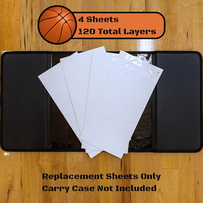 Portable Basketball Sticky Mat for Basketball Shoes | 120 Traction Sheets | Non Slip Mat for Improved Traction On Sports Courts (Replacement Sheets) - size: Replacement Sheets