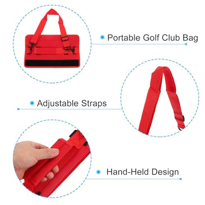 PATIKIL Lightweight Carry Bag, Mini Golf Club Bag with Adjustable Strap for Men Women Golfer Pouch Driving Range Carrier Course Training Practice Case - color: Red