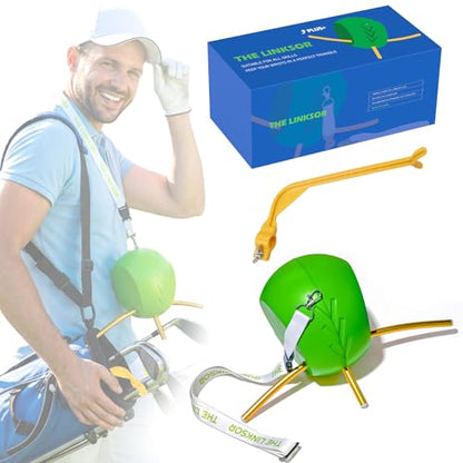 Golf Swing Ball, The Connector Golf Trainging Aids with Adjustable Lanyard & Wrist Hinge Trainer, Golf Swing Trainer - Helps Train Proper Swing Mechanics Between Arms Elbow Wrist Structure - color: Green, size: Medium