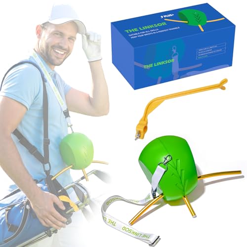 Golf Swing Ball, The Connector Golf Trainging Aids with Adjustable Lanyard & Wrist Hinge Trainer, Golf Swing Trainer - Helps Train Proper Swing Mechanics Between Arms Elbow Wrist Structure - color: Green, size: Medium