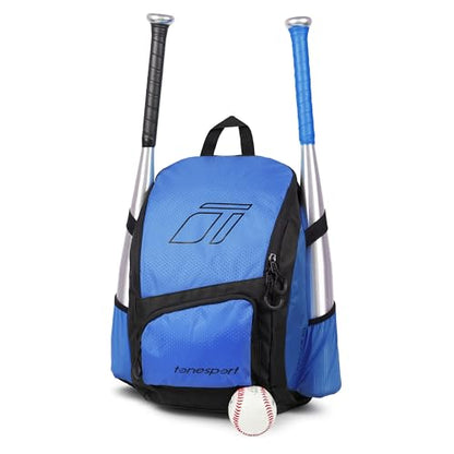 Tonesport Baseball Bag - Backpack for Baseball, Softball, Tball - Adults & Youth Bat Bag - color: Blue, style: Youth Baseball Backpack