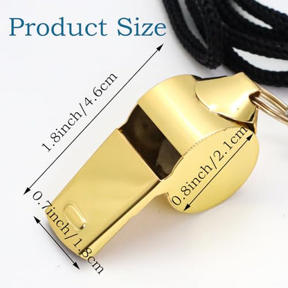 Custom Whistle with Lanyard Stainless Steel Sports Whistles Loud Adult Whistle Gift for Coach Referee Teacher Sports Lover Silver Gold Rose Gold Black Custom Whistle for Adult