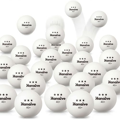 Hanaive 80 Pcs 3 Star Table Tennis Balls, 40+mm ABS Training Table Tennis Balls Bulk for Practice Competition and Recreational Play, Indoor and Outdoor Compatible - color: White