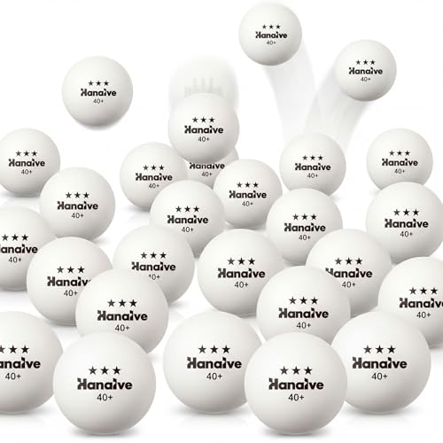 Hanaive 80 Pcs 3 Star Table Tennis Balls, 40+mm ABS Training Table Tennis Balls Bulk for Practice Competition and Recreational Play, Indoor and Outdoor Compatible - color: White