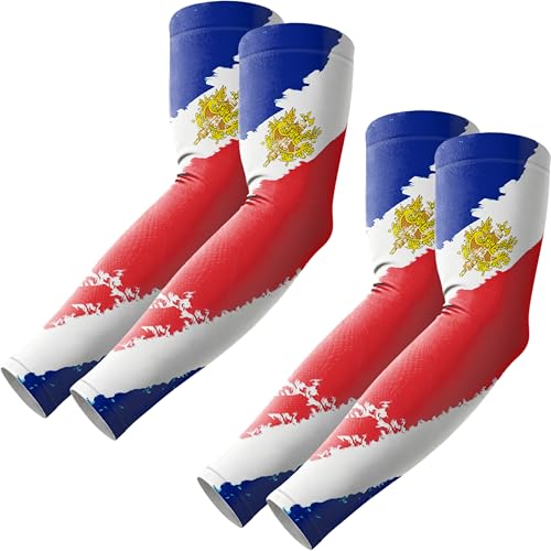 ROXUN Arm Sleeves, Cooling UV Sun Protection Sports Compression for Men/Women - color: 2 Pairs France Flag