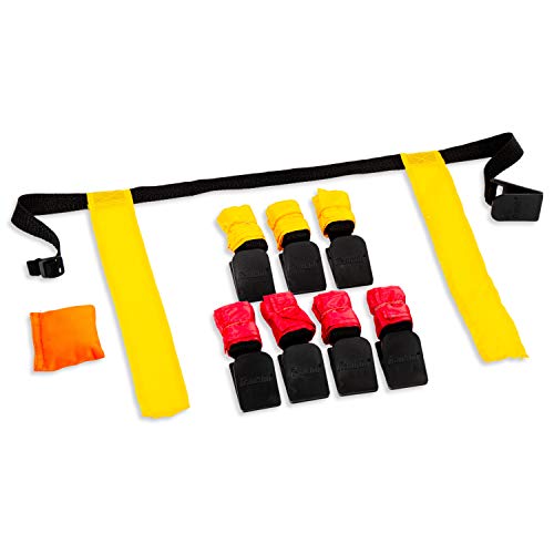 Franklin Sports Flag Football Set - 8 Player Youth Flag Football Belts - Adjustable Belts + Field Marker Included - 4 v 4 Set