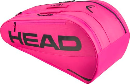 HEAD Tour Racquet Bag M (6R) Tennis Bag - Holds Up to 6 Racquets, CCT+ Climate Control Technology, 2 Main Compartments, Shoe Pocket & Backpack Carry System - color: Pink
