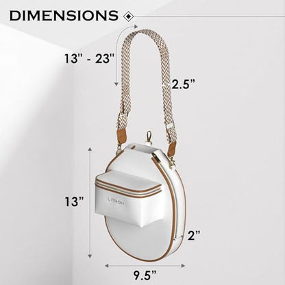 Pickleball Bag for Women, Cute Stylish Paddle Bag, Leather Crossbody with Adjustable Strap & Fence Hook
