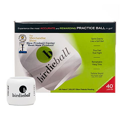 BirdieBall Practice Golf Balls (12 Pack) – The Original Premium Limited Flight Practice Ball, Patented Realistic True Spin & Feel, Practice Full Swings in 40 Yards, Home/Indoor/Backyard Training