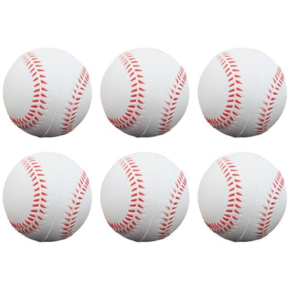 Foam Baseballs Softballs Practice Training Ball for Beginners Hand Exercise Squeeze Ball for Safe Throwing Catching and Batting Practice - color: White 6 PCS foam baseballs
