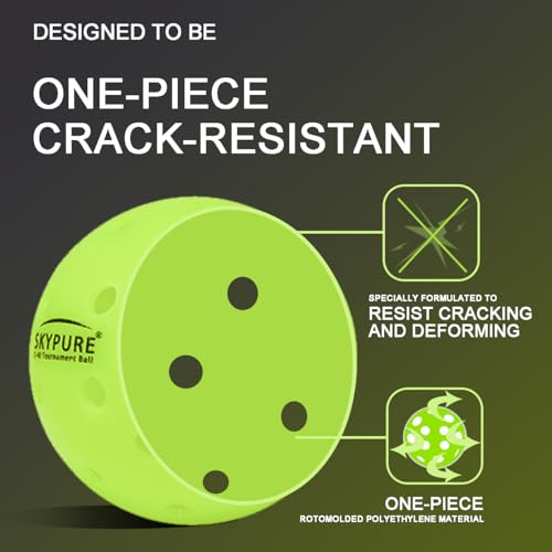 Z-40 Tournament Pickleball Ball, One-Pice molding，High-Visibility Bright Green, 40 Hole Textured Surface for Consistent Bounce, for All Skill Levels - style: 4 Count Tournament balls Yellow