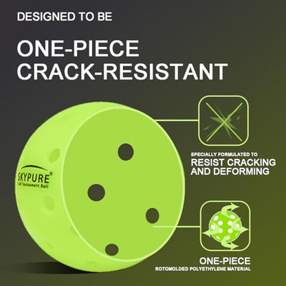 Z-40 Tournament Pickleball Ball, One-Pice molding，High-Visibility Bright Green, 40 Hole Textured Surface for Consistent Bounce, for All Skill Levels - style: 4 Count Tournament balls Yellow