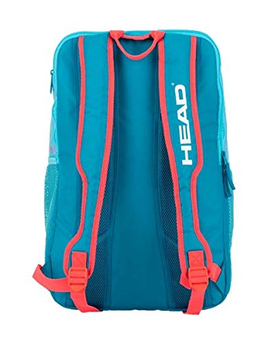 HEAD Tour Team Tennis Backpack 2 Racquet Carrying Bag w/Padded Shoulder Straps & Shoe Compartment - Blue/Pink - color: Blue/Pink