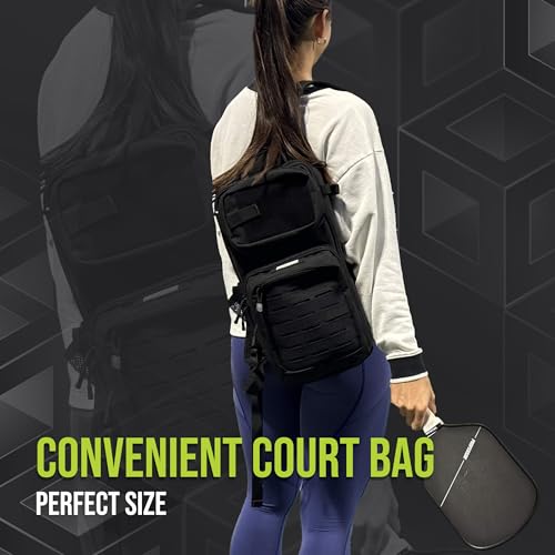 Professor Pickleball CourtCommander Pickleball Backpack - Lightweight & Efficient Pickleball Bag - Holds 4 Paddles, 6 Balls, & Cup Holder - Tactical Style