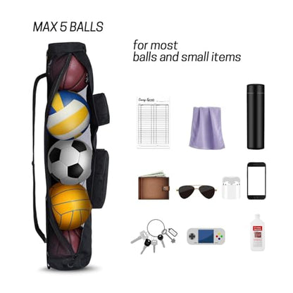 VISEMAN Mesh Equipment Bag for Balls Heavy Duty Sport Equipment Bag with Adjustable Shoulder Straper Design for Gym Training,Soccer,Football,Basketball,Volleyball - color: Black