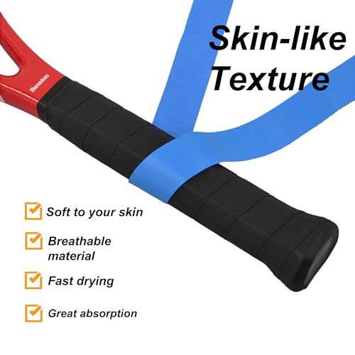 Senston New Rackets Grip Anti Slip Perforated Super Absorbent Tennis Overgrip Badminton Overgrip Pickleballs Overgrip - color: 5 colors, style: flat