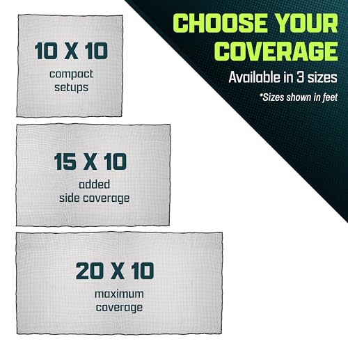 GoSports Golf Netting – Heavy Duty Golf Practice Net for Backyard Driving Range, Golf Simulator & Hitting Cage – Bulk Golf Netting for Indoor & Outdoor Use – 10 ft, 15 ft, 20 ft