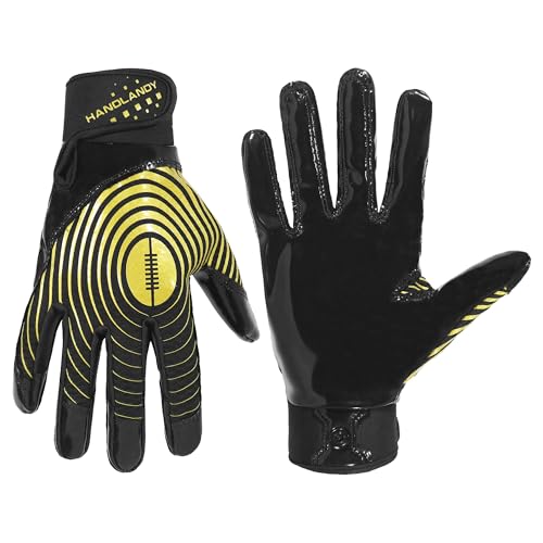 HANDLANDY Youth Football Gloves, Kids Sticky Receiver Gloves,Super Grip Football Glove Best Gift for Boys,Girls