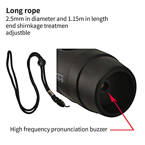 ZHT Electronic Whistles for Referees with USB Charging, 3 Tone High Volume Emergency Whistle for Referee Coaches Teacher, Outdoor Camping Hiking Boating Safety Whistles with Lanyard - color: Black