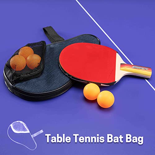 VISEMAN Table Tennis Racket Cover, Ping Pong Paddle Case, Portable Waterproof Table Tennis Bat Bag to Hold 2 Paddles 5 Balls - color: Blue