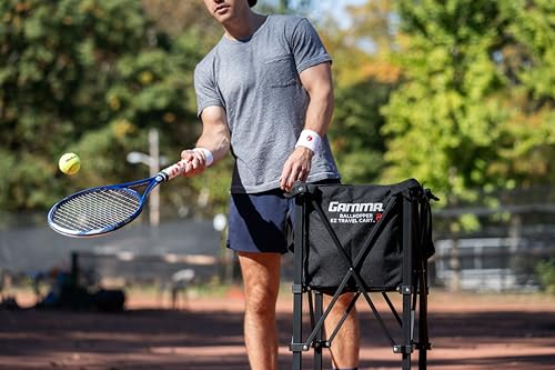 GAMMA Sports EZ Travel Cart, Tennis & Pickleball Hopper, Padel, Portable Compact Design, Sturdy Lightweight Construction, EZ Bags, 150 or 250 Capacity, Premium Carrying Case Included - size: 250 Ball, style: Cart