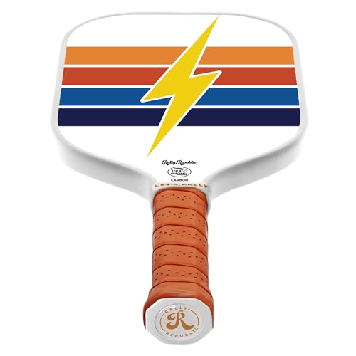 Officially Licensed Pickleball Paddle - USA Pickleball Association Approved Racket - Lightweight Honeycomb Core, Carbon Fiber Exterior, Premium Leather Grip for Comfort