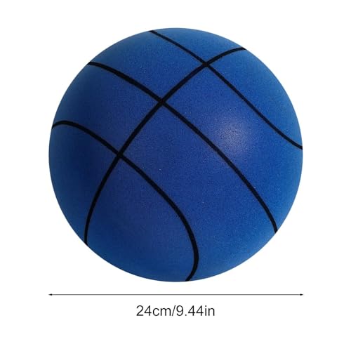 Silent Basketball - Indoor Quiet Training Ball, High-Density Foam, Low Noise, Highly Elastic, Easy to Grip - color: Blue, size: Oversized [24cm-7#]