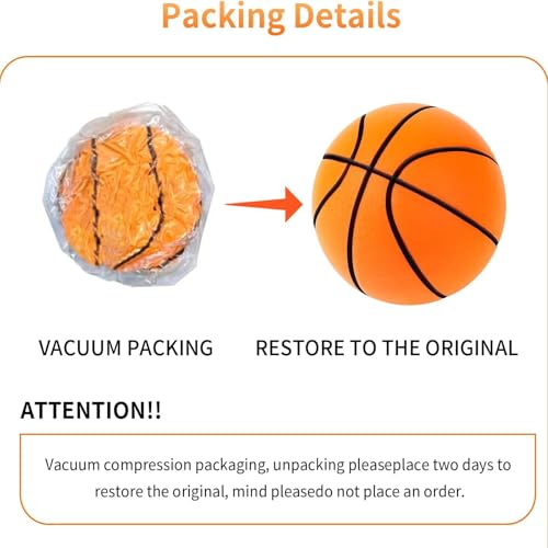 Silent Basketball Size 7 (29.5") - 2026 New Upgrade Foam Basketball Arcade Game Indoor | Ball for Quiet Dribbling and Indoor Training,Pro PU Foam Ball – Higher Bounce