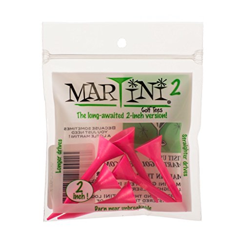 MARTINI 2 Golf Tees - 2 Inch - Virtually Unbreakable - color: Pink