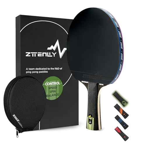 Ping Pong Paddle with Carbon Technology | Performance-Series,7-ply Finest Blade, Expert Speed/Edge/Balance, Thicker Protector Case | Table Tennis Racket for Professional - color: 1-Pack, style: Control