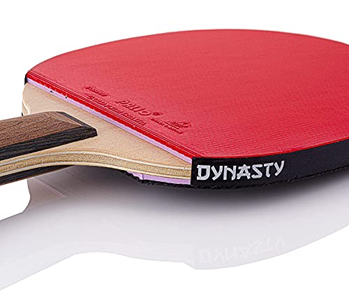 Dynasty Extra Penhold Table Tennis Racket & Case - ITTF Approved Palio Rubbers - Chinese Style Ping Pong Paddle