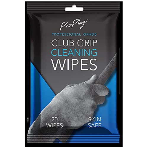 ProPlay Club Grip Cleaning Wipes | Powerful Cleaner Removes Grime, Dirt, and Sweat | Restore Tackiness of Golf Club Grips | Convenient, Resealable Pack - Unscented 1 Pack - size: 20 Count (Pack of 1)
