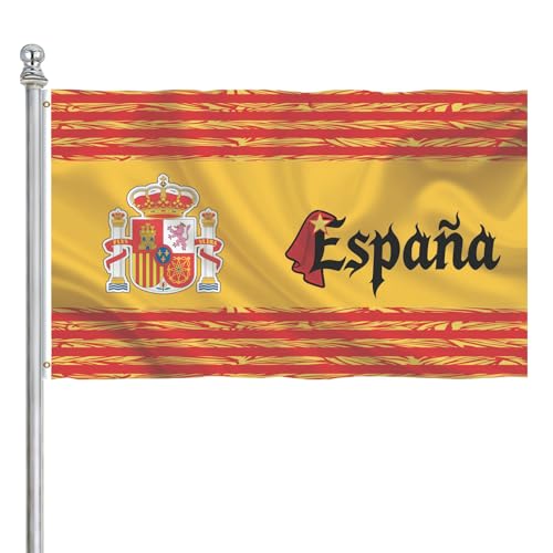 Spain Sports Soccer Flag Team Football Flags 5x3FT Supporter Fan for Outdoor Garden Events Field Decor Banner - color: Spain